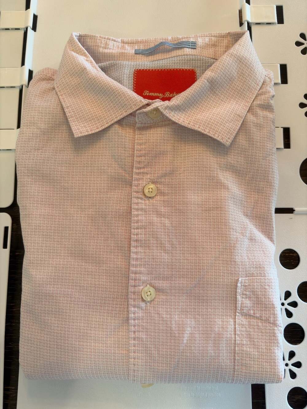 Tommy Bahama Men's XL Coral Check Long Sleeve Button Down Shirt Excellent